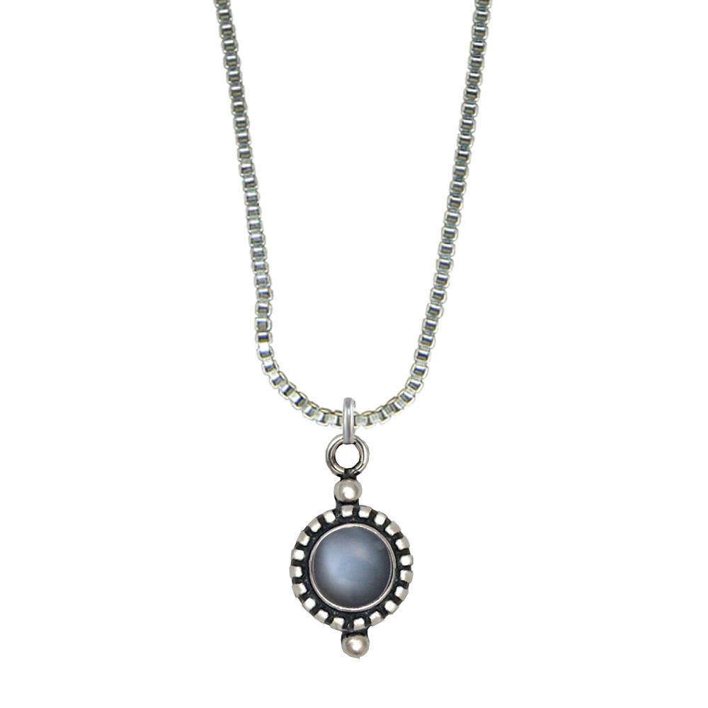 Sterling Silver Little Grey Moonstone Pendant Necklace